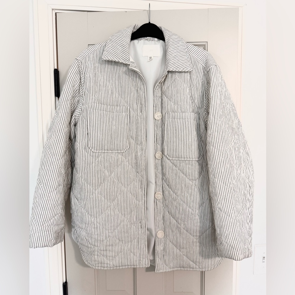 H&M Striped Quilted Shacket